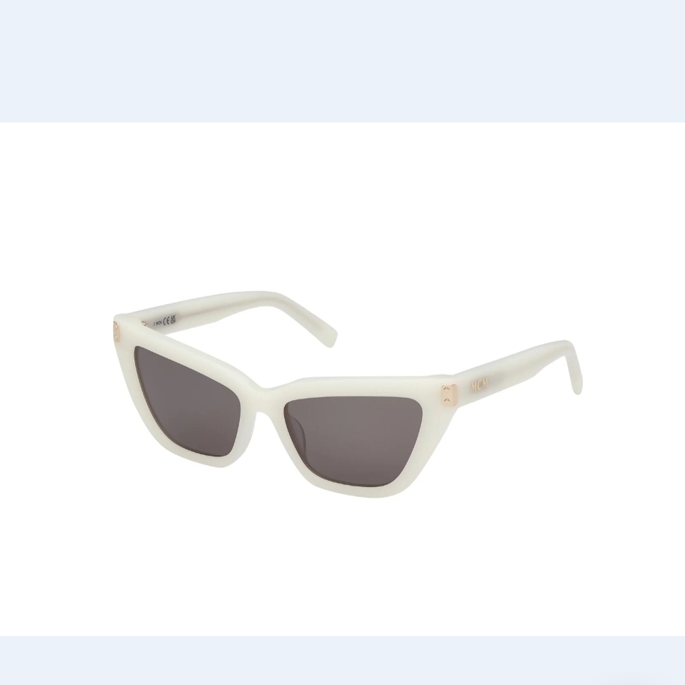 NEW MCM Shiny White Cat-Eye Sunglasses MW0010
